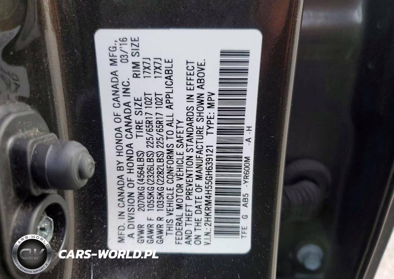 2016 Honda Cr-V Ex VIN:2HKRM4H55GH639121 - 12