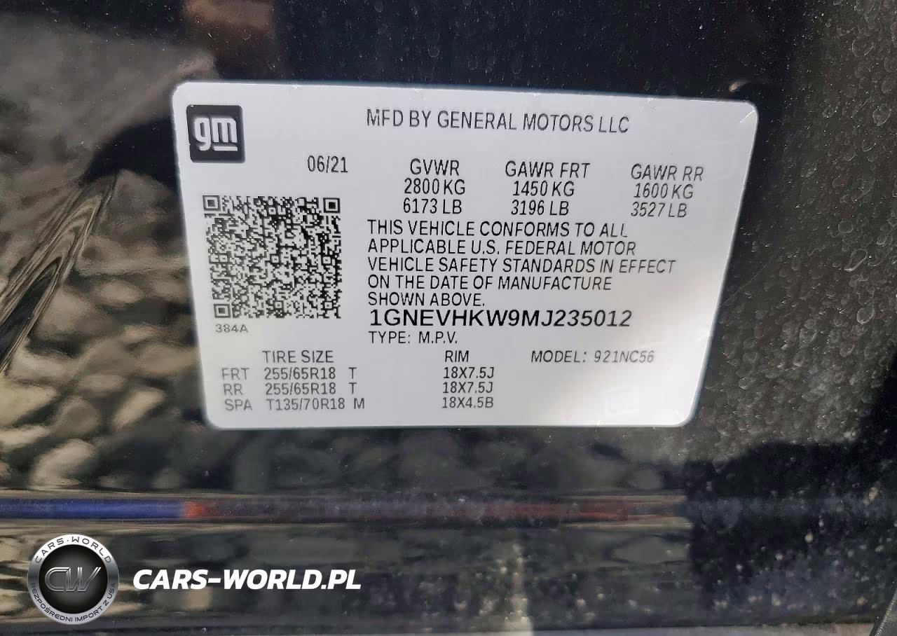2021 Chevrolet Traverse Lt VIN:1GNEVHKW9MJ235012 - 13