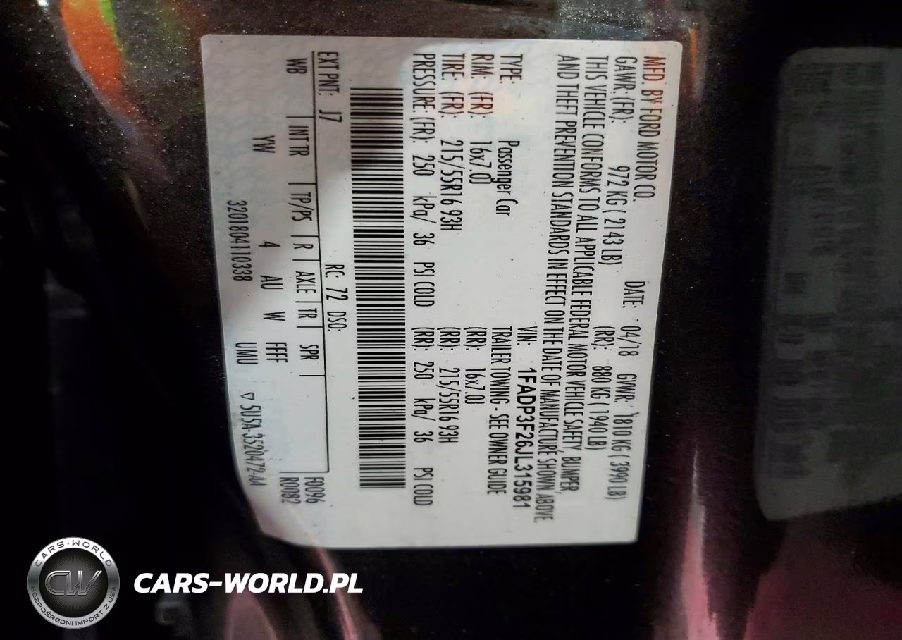 2018 Ford Focus Se VIN:1FADP3F26JL315981 - 12