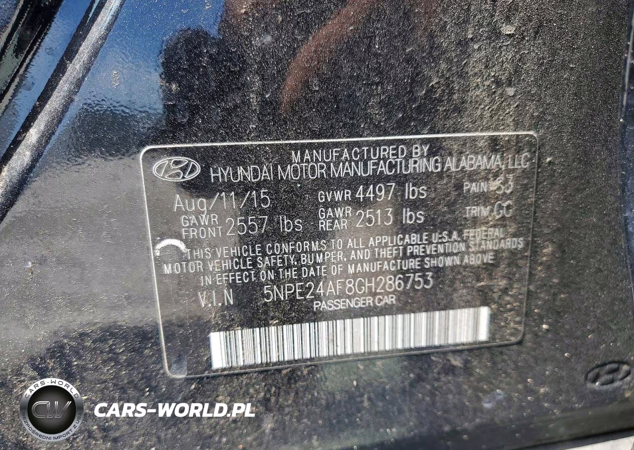 2016 Hyundai Sonata Se VIN:5NPE24AF8GH286753 - 12