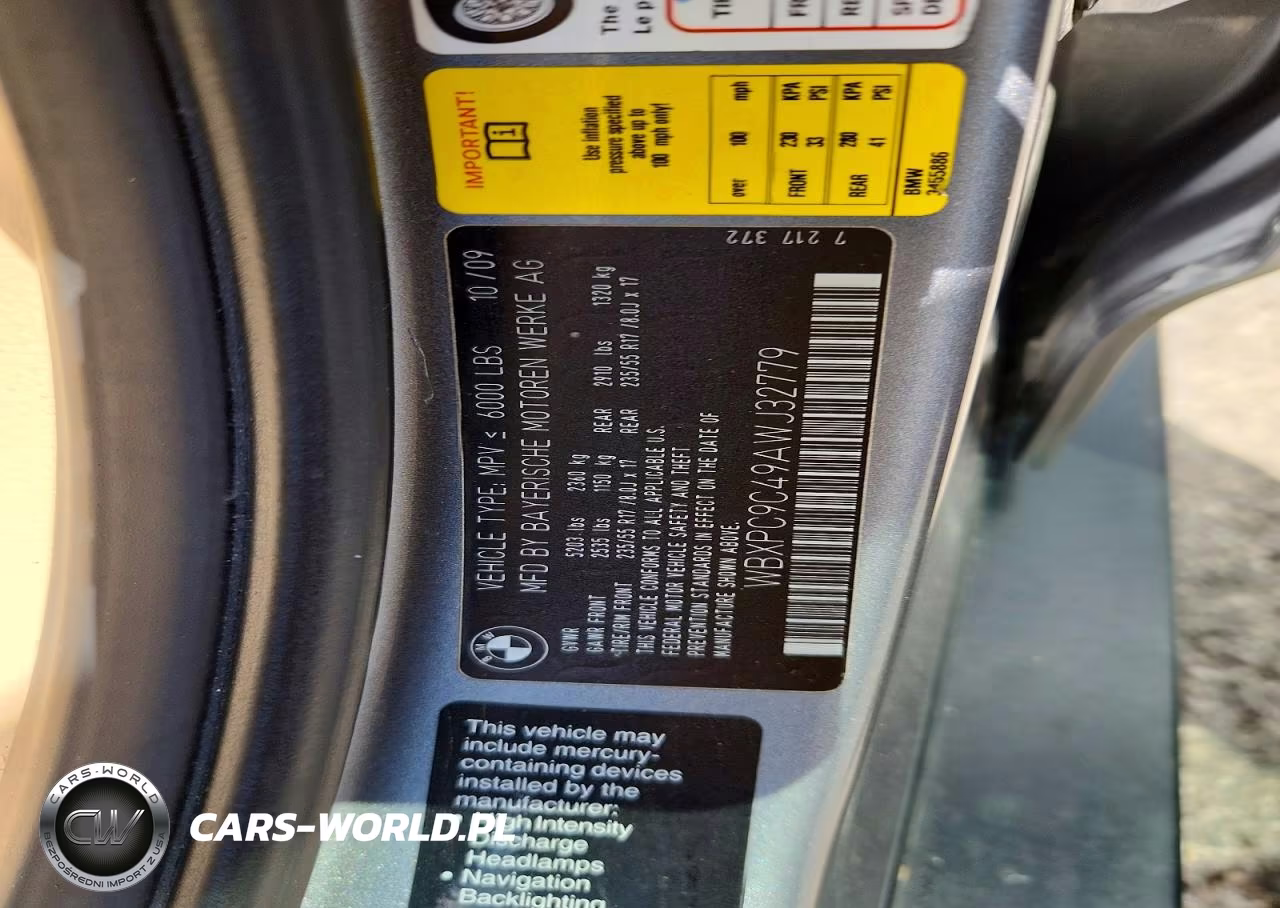 2010 BMW X3 xDrive30I VIN:WBXPC9C49AWJ32779 - 13