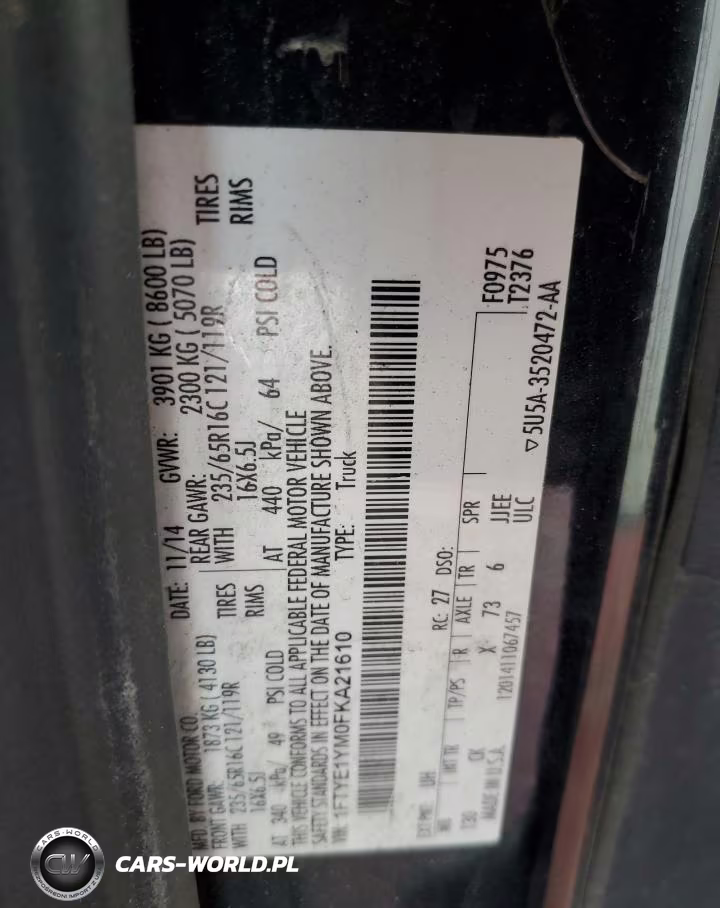 2015 Ford Transit T-150 VIN:1FTYE1YM0FKA21610 - 14