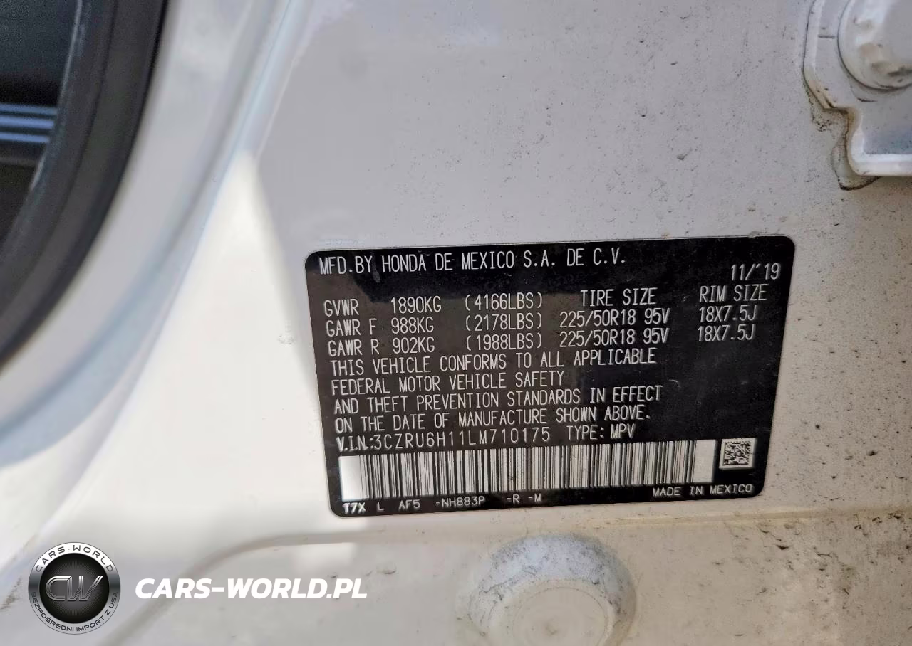 2020 Honda Hr-V Sport VIN:3CZRU6H11LM710175 - 12