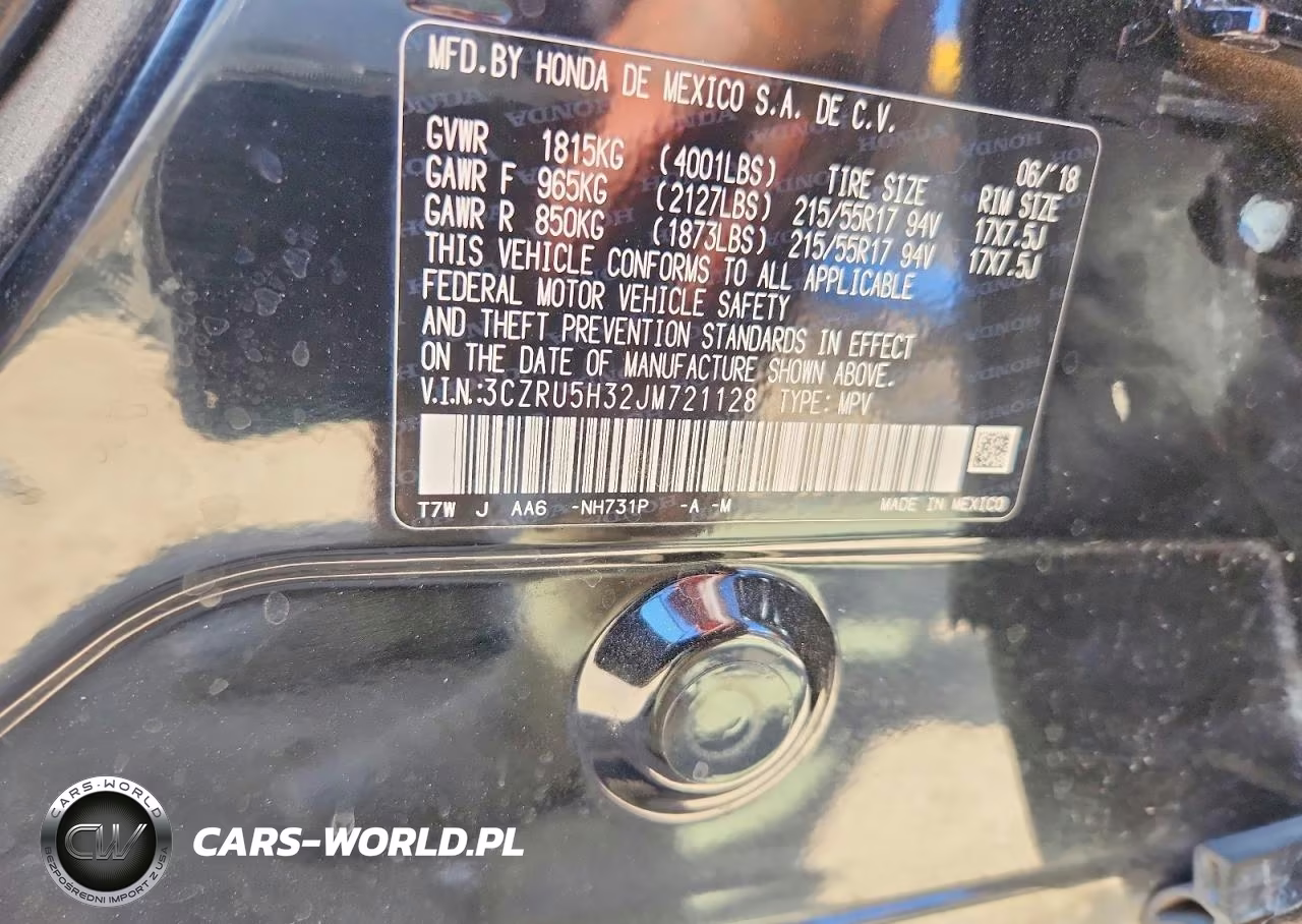 2018 Honda Hr-V Lx VIN:3CZRU5H32JM721128 - 12