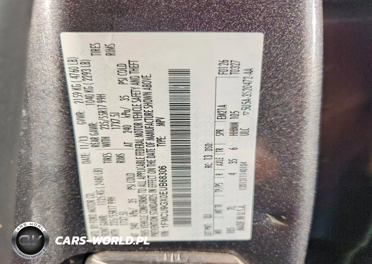 2014 Ford Escape Se VIN:1FMCU9GX0EUB68306 - 13