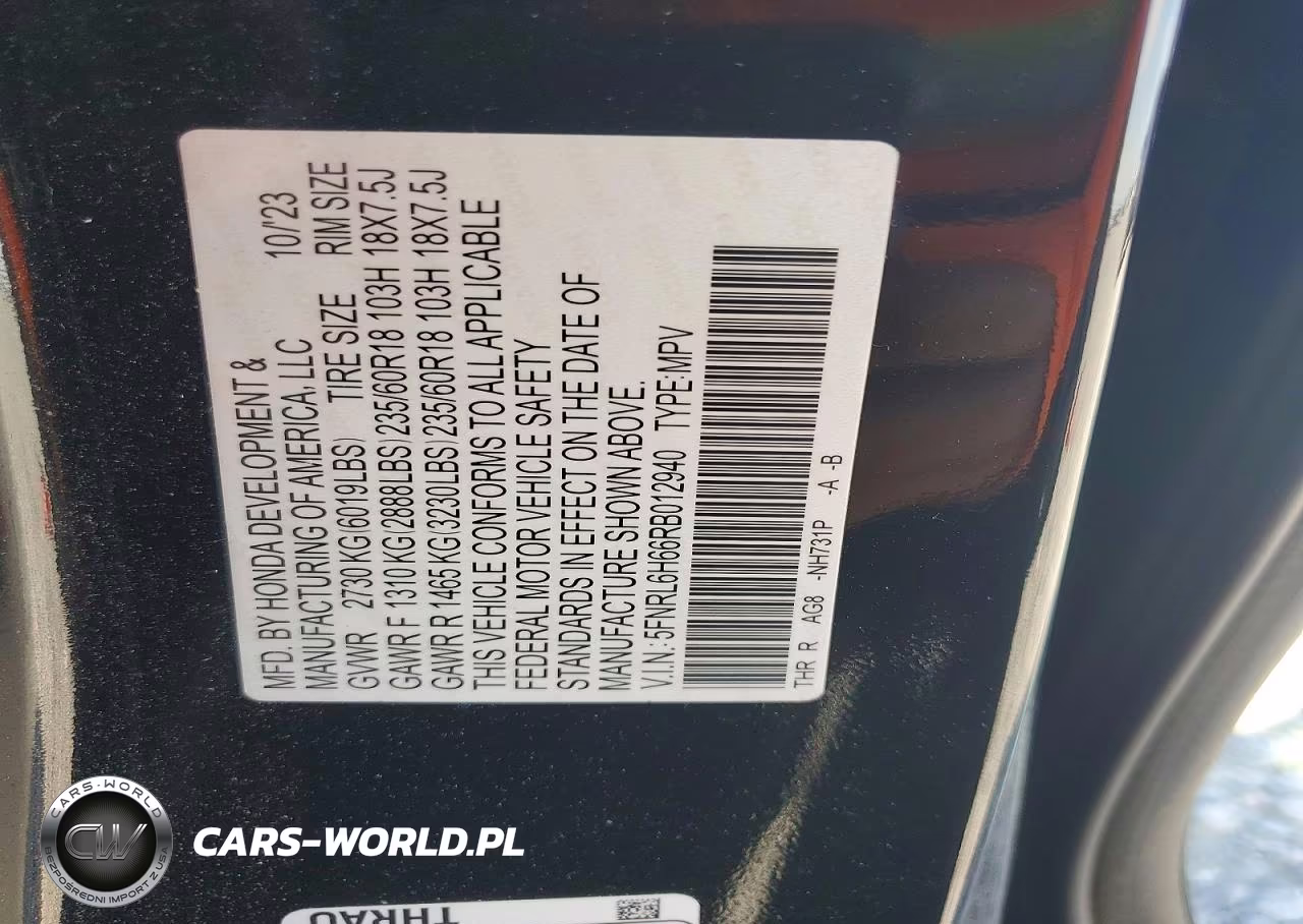 2024 Honda Odyssey Exl VIN:5FNRL6H66RB012940 - 13