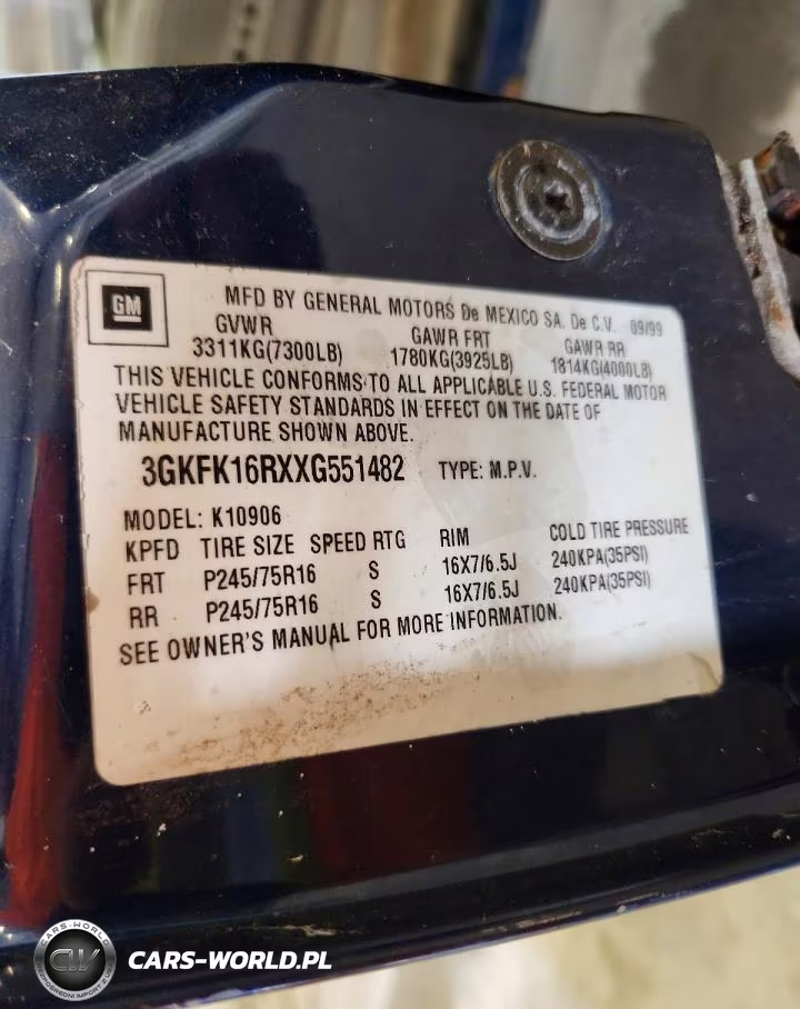 1999 GMC Suburban K1500 VIN:3GKFK16RXXG551482 - 13