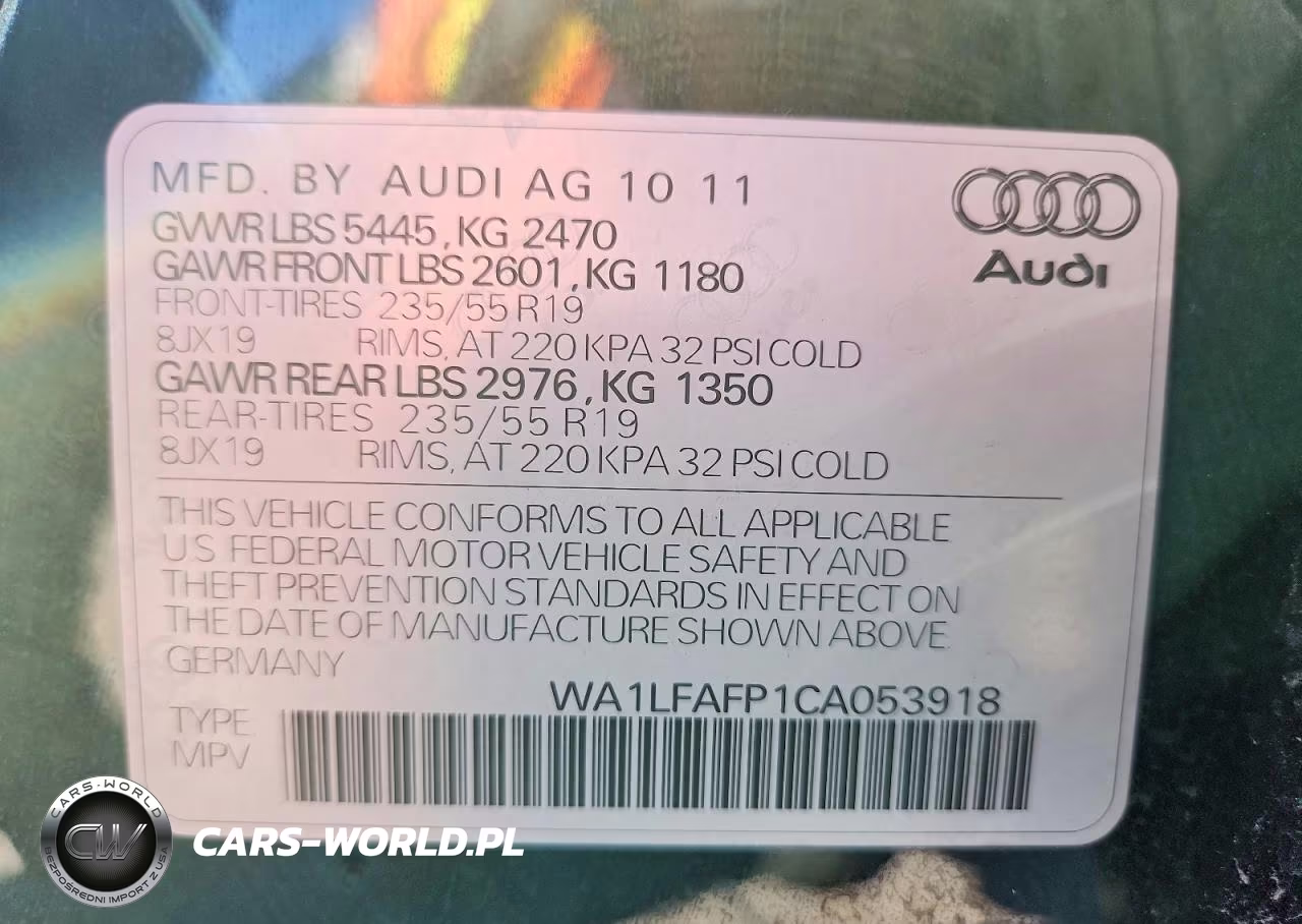 2012 Audi Q5 Premium Plus VIN:WA1LFAFP1CA053918 - 12