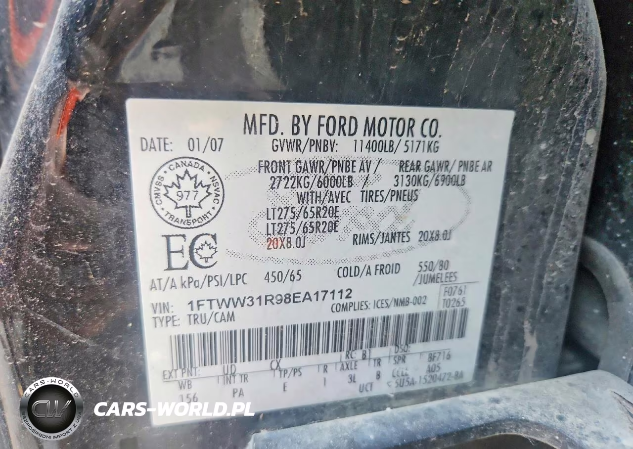 2008 Ford F350 Srw Super Duty VIN:1FTWW31R98EA17112 - 13