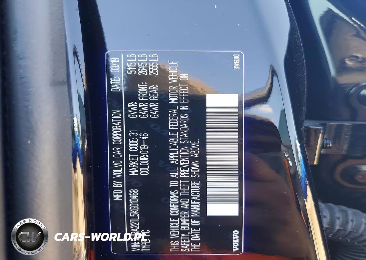 2019 Volvo S60 T6 Inscription VIN:7JRA22TL5KG010468 - 12