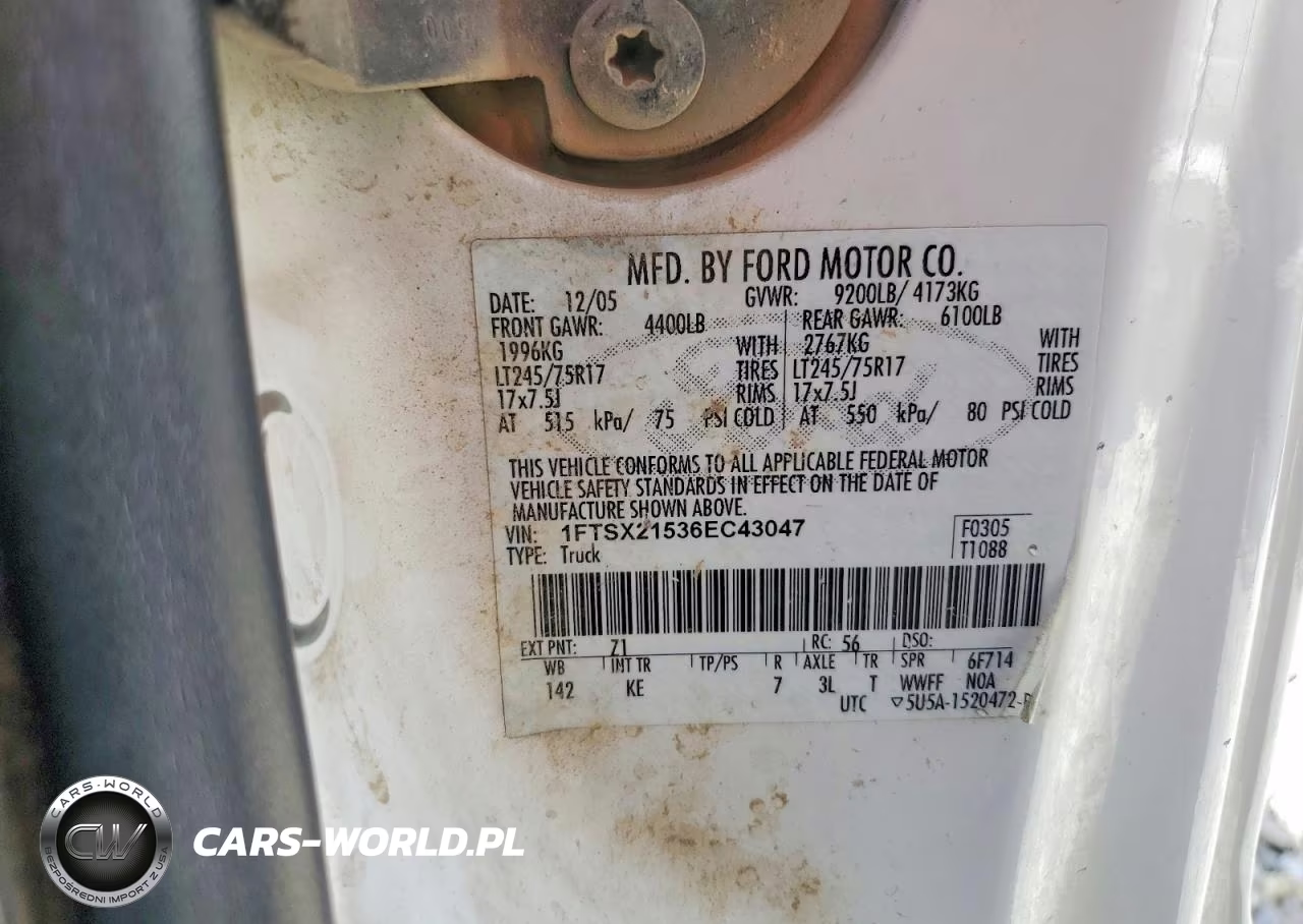 2006 Ford F250 Super Duty VIN:1FTSX21536EC43047 - 12