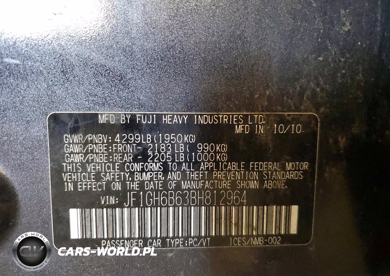 2011 Subaru Impreza 2.5I Premium VIN:JF1GH6B63BH812964 - 13