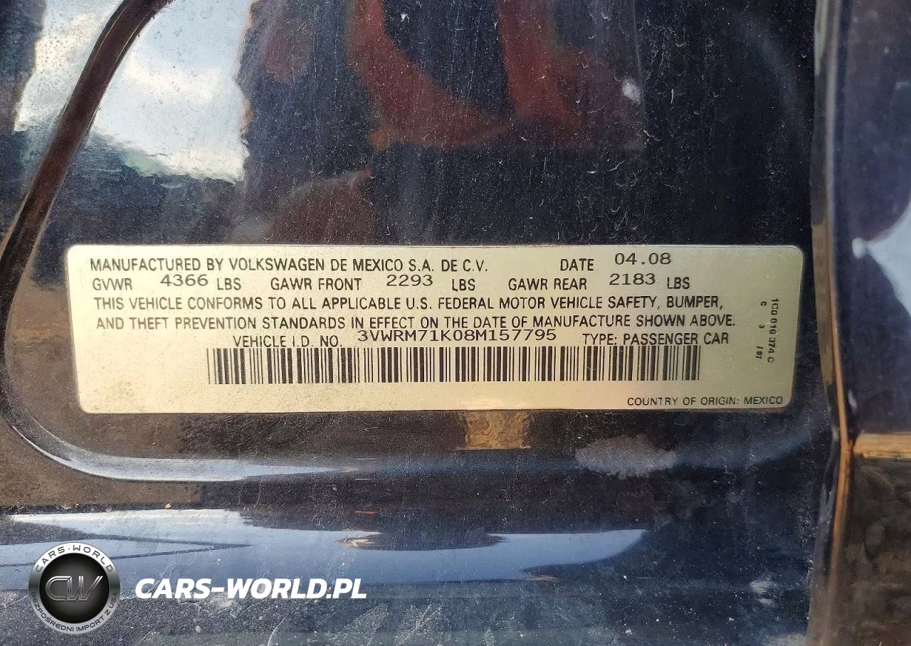 2008 Volkswagen Jetta Se VIN:3VWRM71K08M157795 - 12