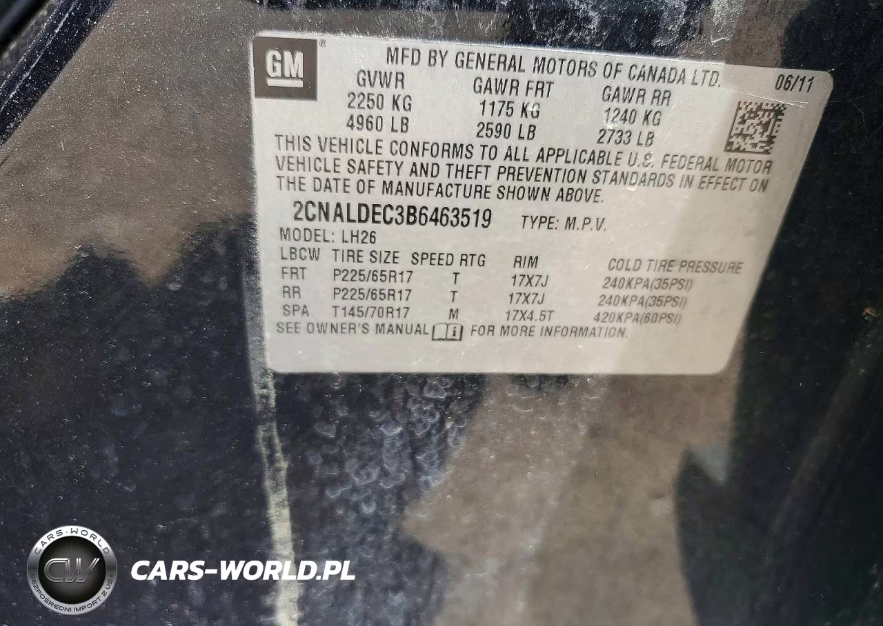 2011 Chevrolet Equinox Lt VIN:2CNALDEC3B6463519 - 13
