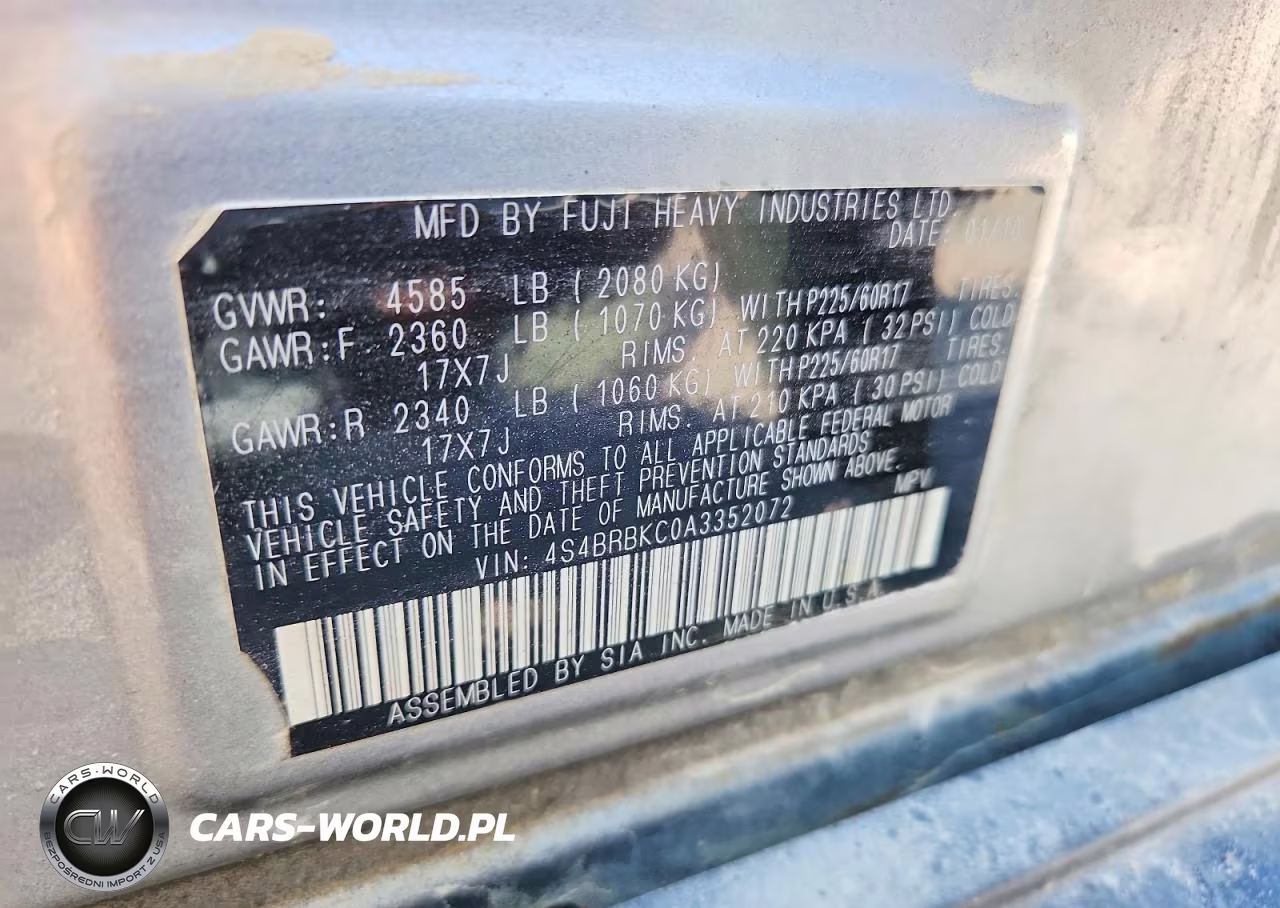 2010 Subaru Outback 2.5I Limited VIN:4S4BRBKC0A3352072 - 12
