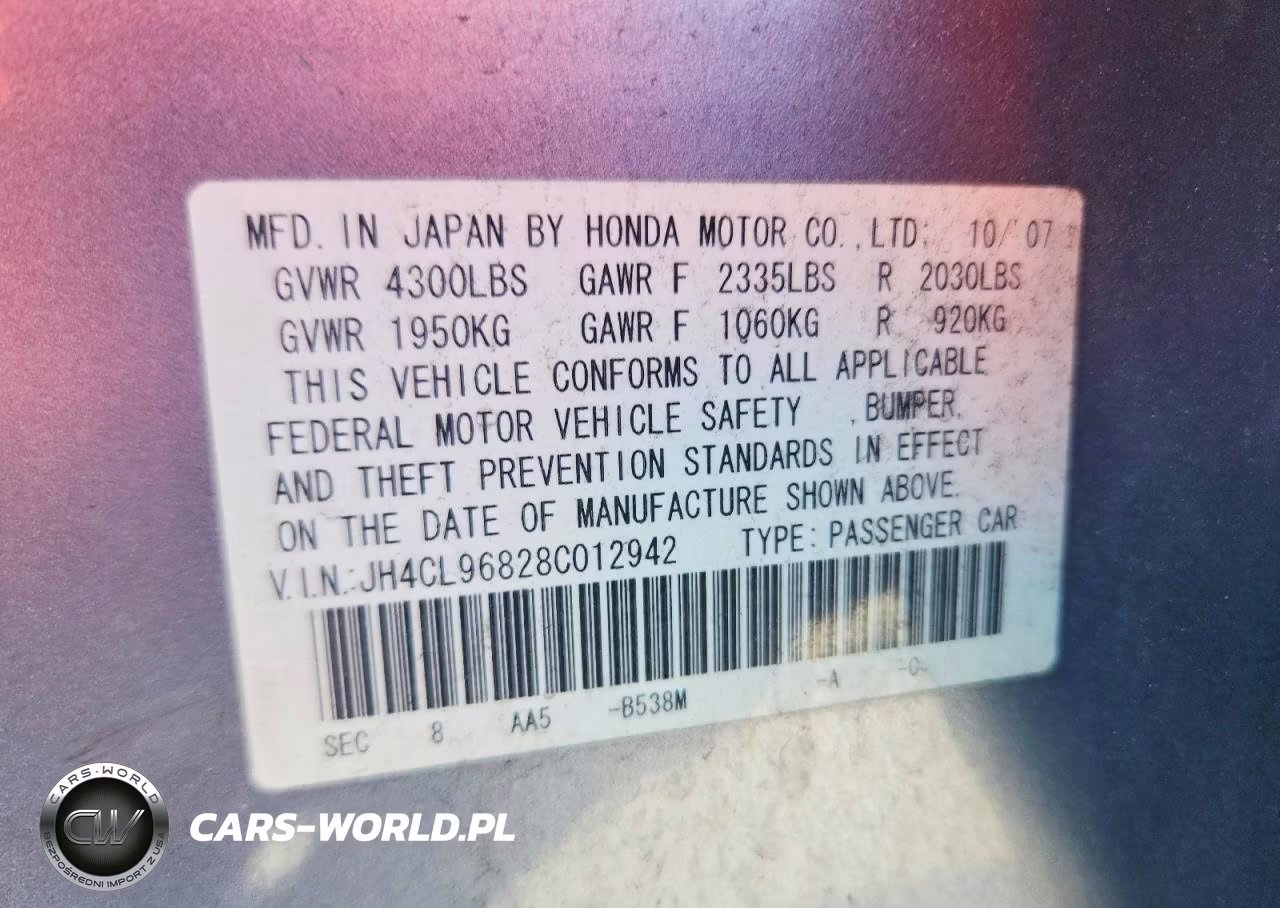 2008 Acura Tsx VIN:JH4CL96828C012942 - 13