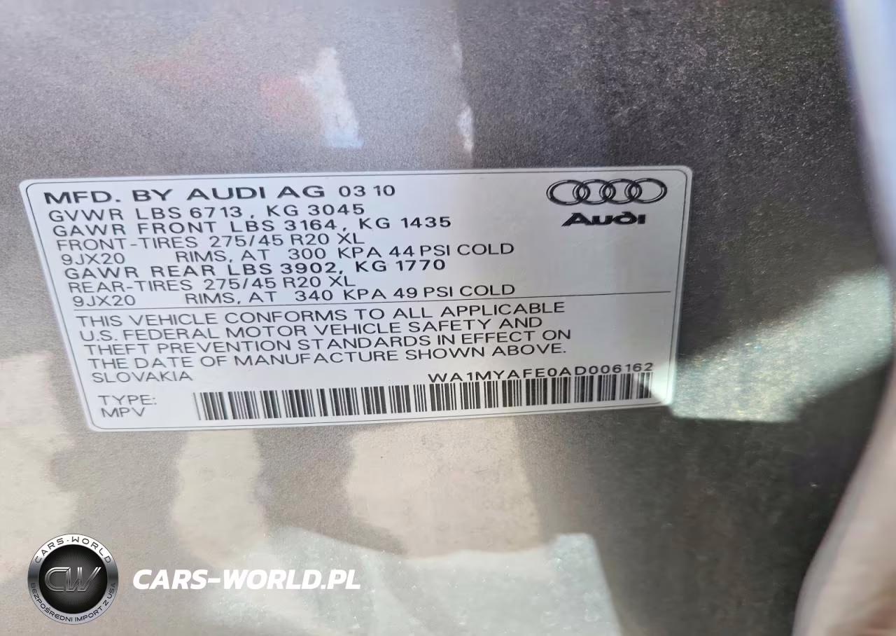 2010 Audi Q7 Premium Plus VIN:WA1MYAFE0AD006162 - 13