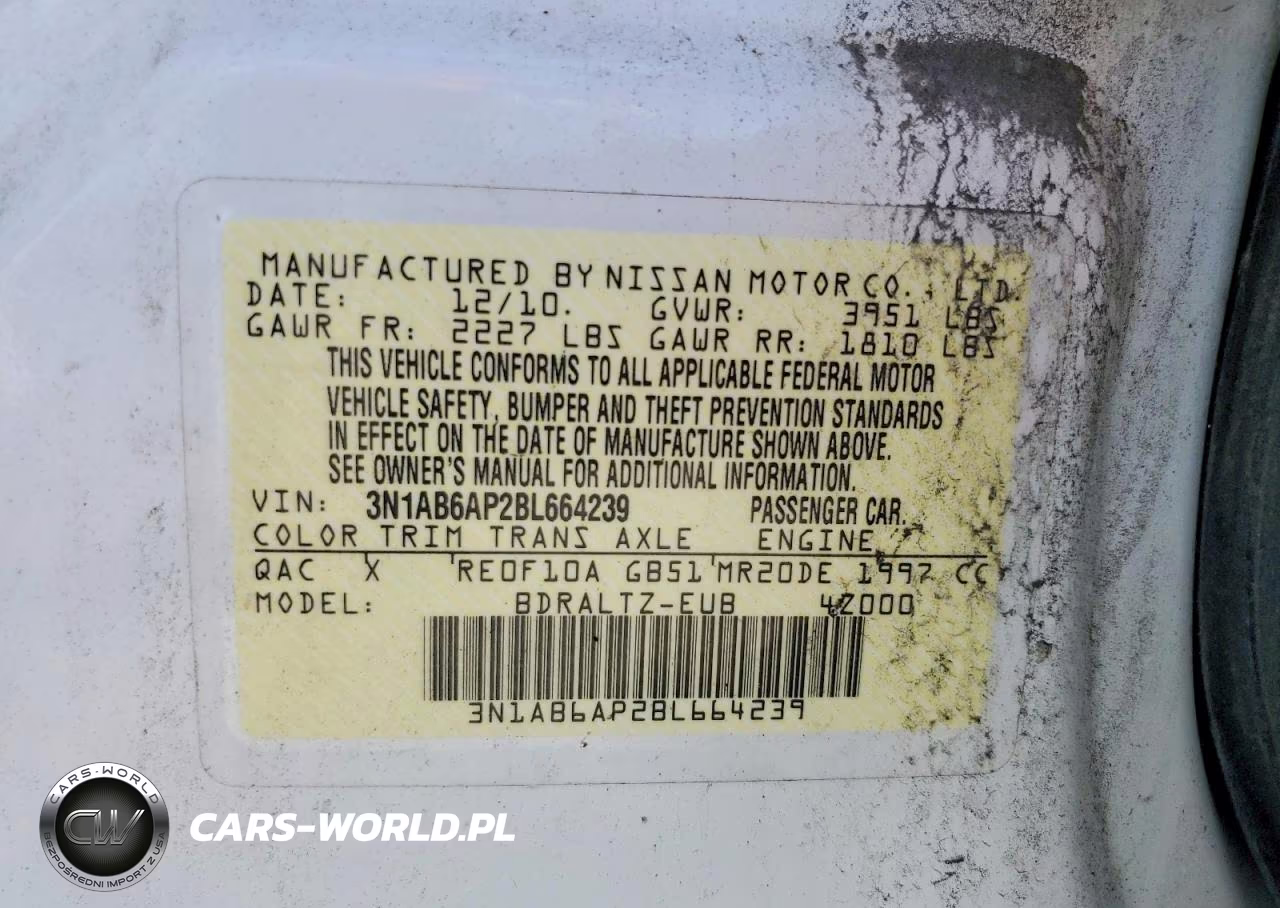 2011 Nissan Sentra 2.0 VIN:3N1AB6AP2BL664239 - 12