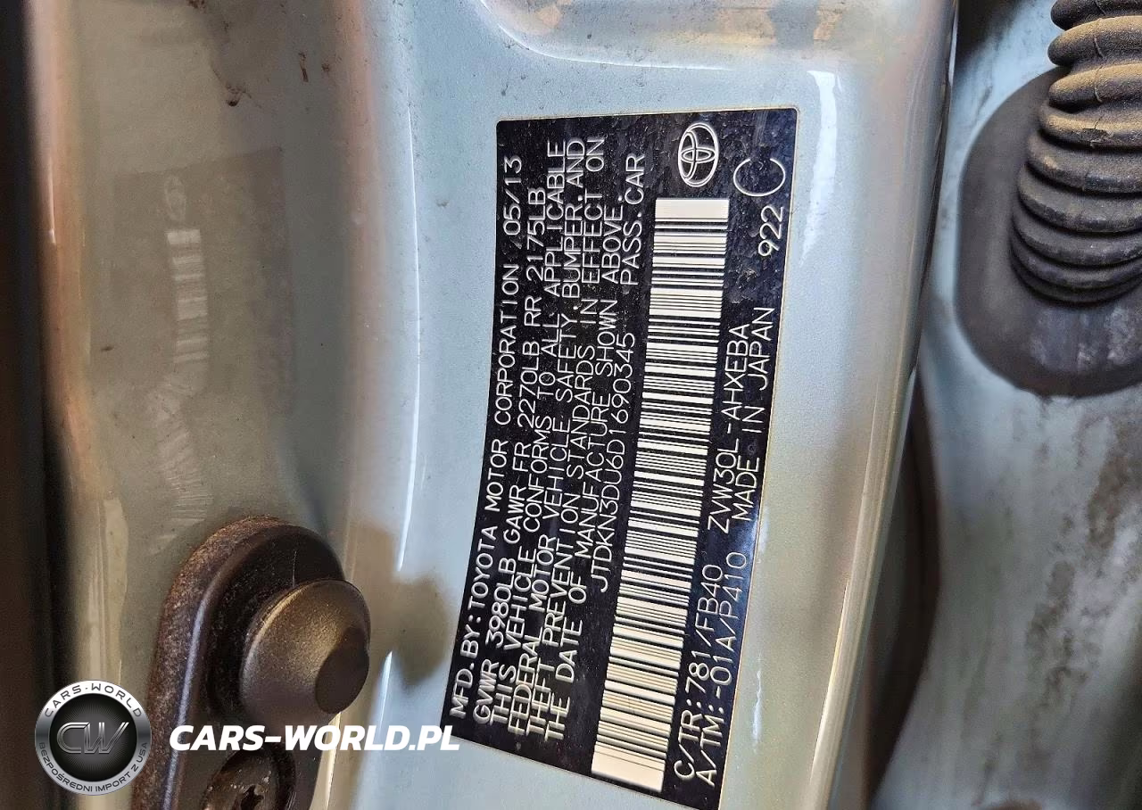 2013 Toyota Prius Three VIN:JTDKN3DU6D1690345 - 12
