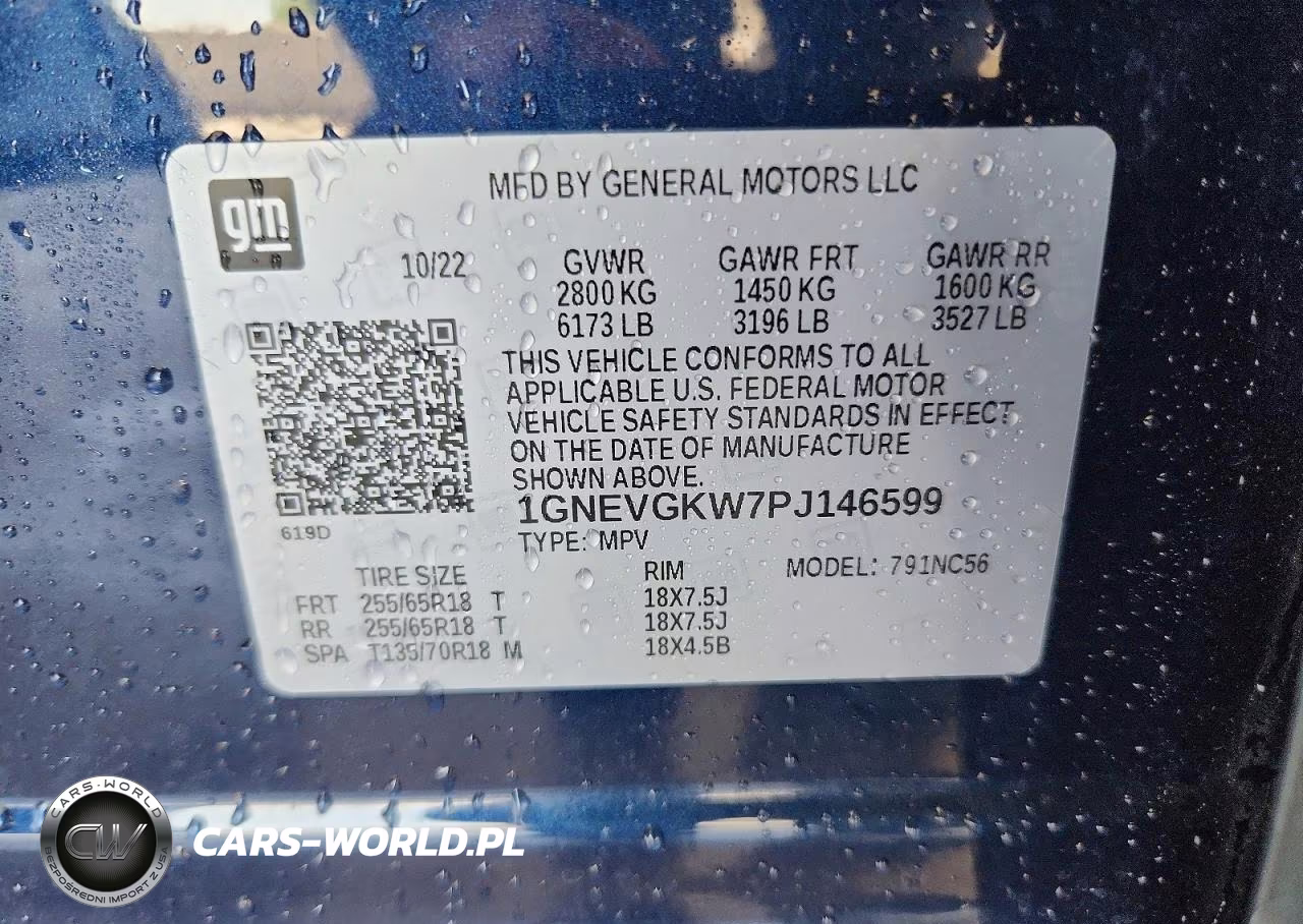 2023 Chevrolet Traverse Lt VIN:1GNEVGKW7PJ146599 - 12