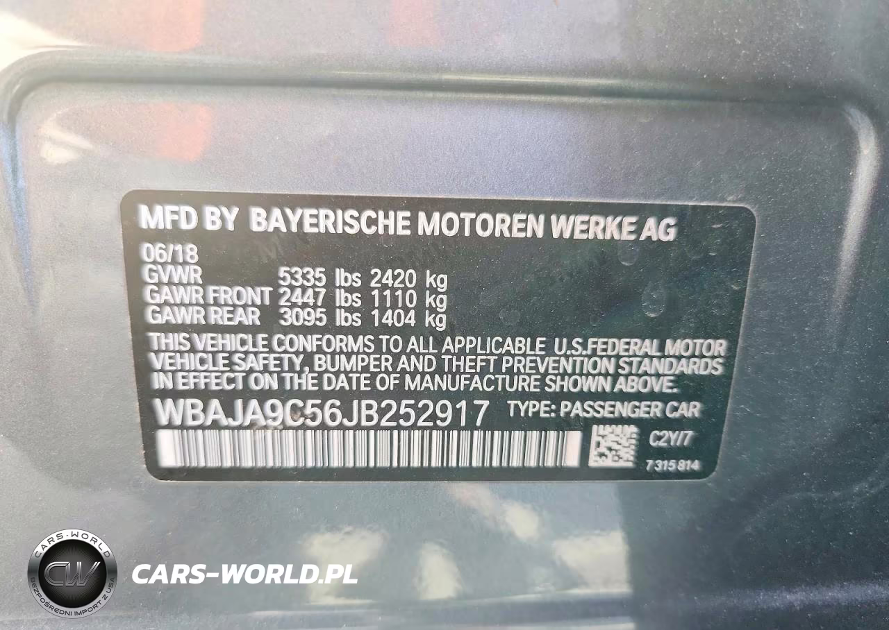 2018 BMW 530E VIN:WBAJA9C56JB252917 - 12