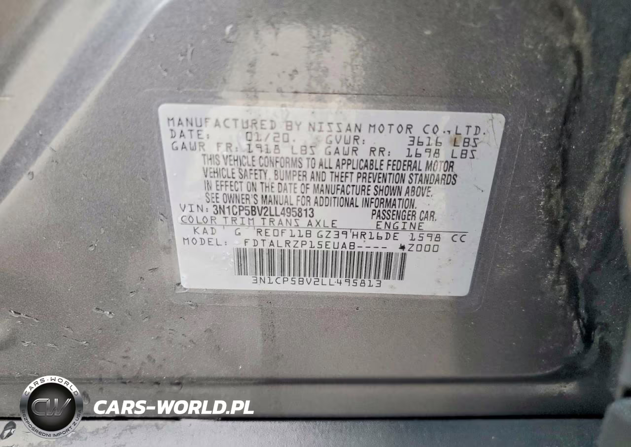 2020 Nissan Kicks S VIN:3N1CP5BV2LL495813 - 12