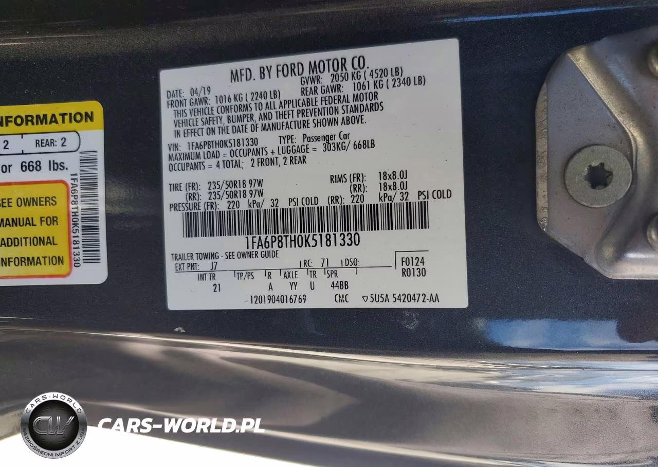 2019 Ford Mustang VIN:1FA6P8TH0K5181330 - 13