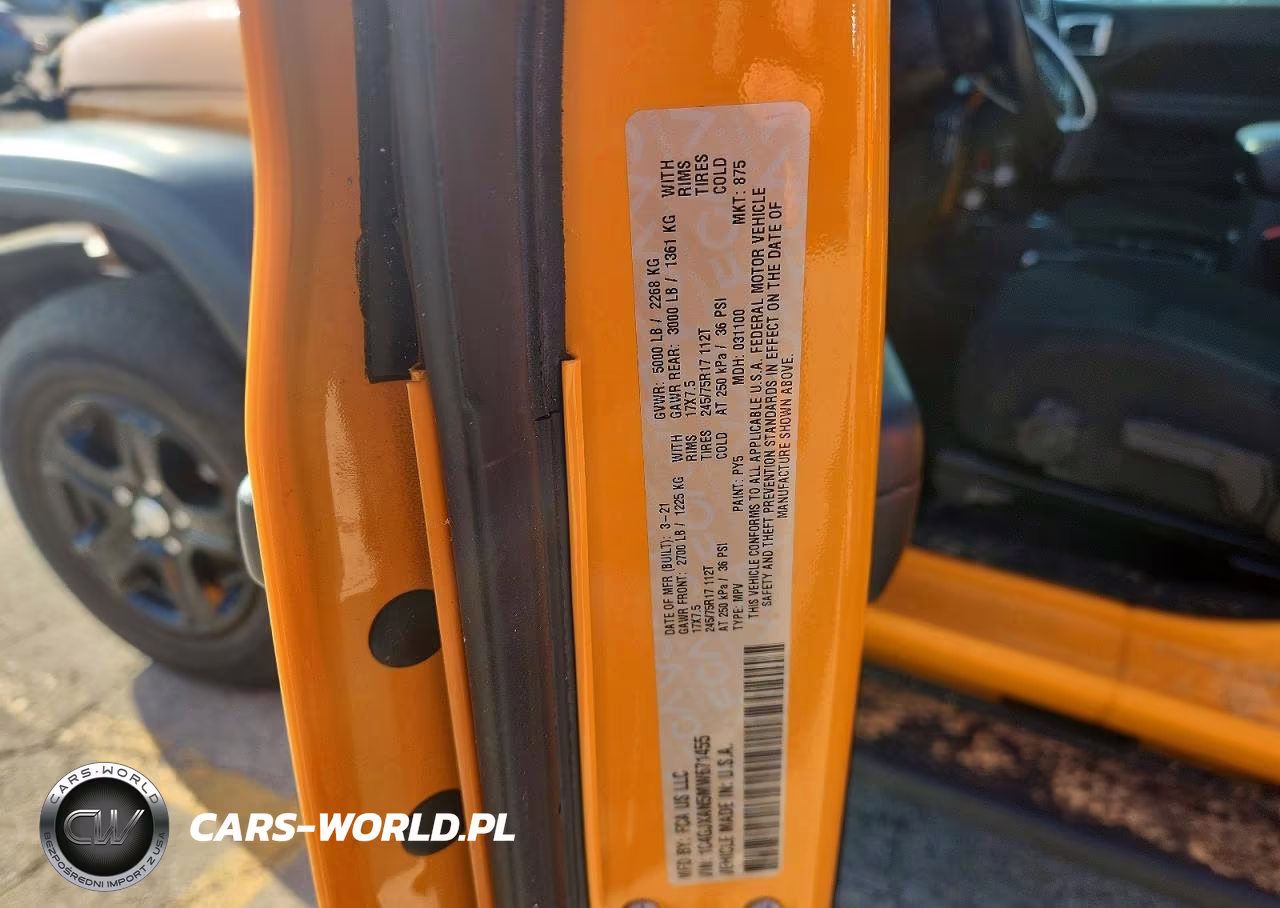 2021 Jeep Wrangler Sport VIN:1C4GJXAN5MW671455 - 13