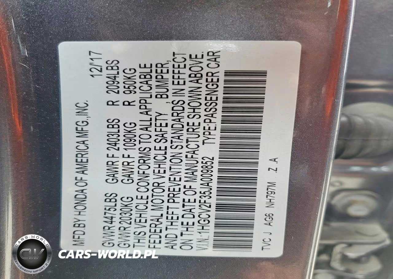 2018 Honda Accord Sport VIN:1HGCV2F35JA009852 - 12