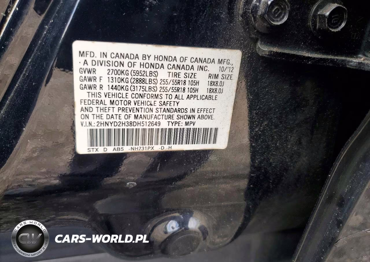2013 Acura Mdx Technology VIN:2HNYD2H38DH512649 - 13