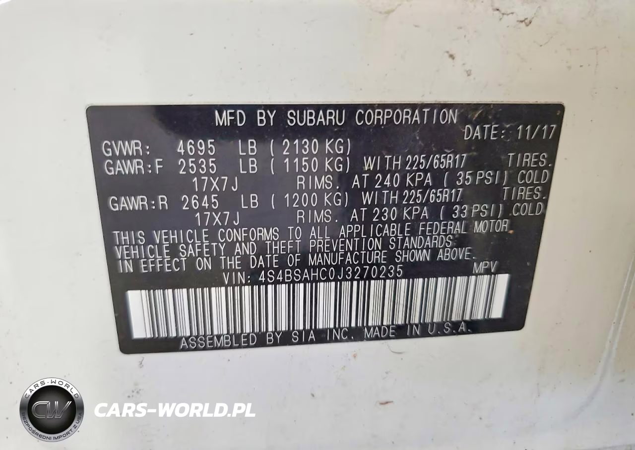 2018 Subaru Outback 2.5I Premium VIN:4S4BSAHC0J3270235 - 14