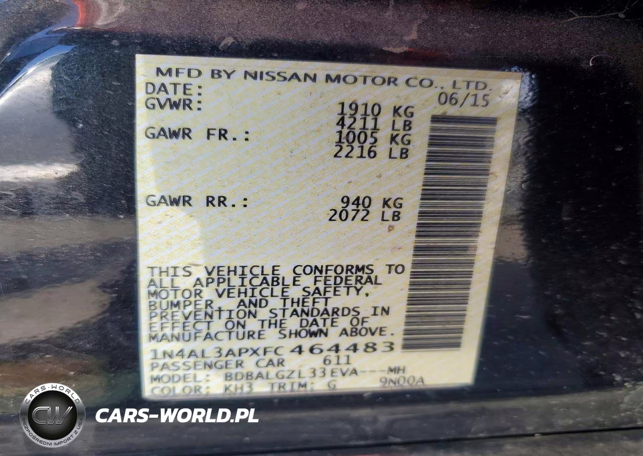 2015 Nissan Altima 2.5 S VIN:1N4AL3APXFC464483 - 12