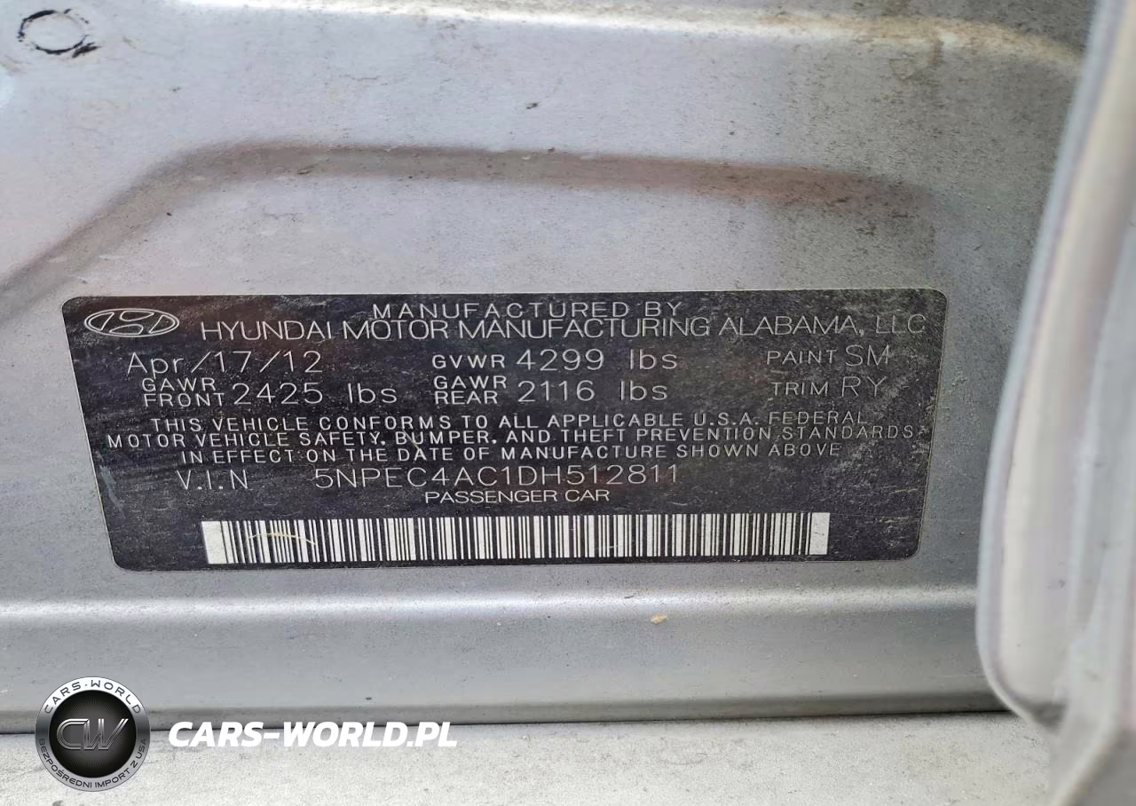 2013 Hyundai Sonata Limited VIN:5NPEC4AC1DH512811 - 12