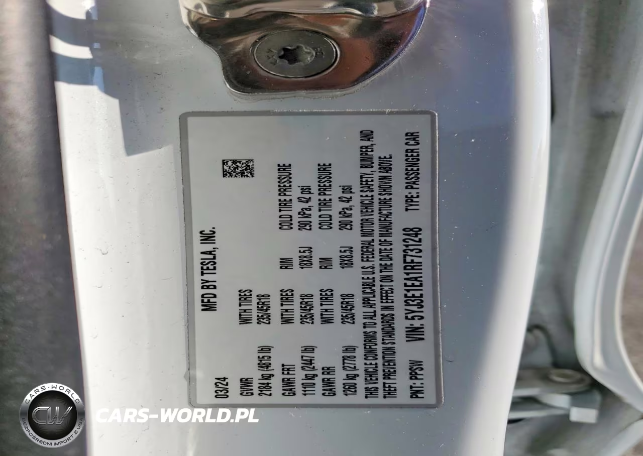 2024 Tesla Model 3 VIN:5YJ3E1EA1RF731248 - 12