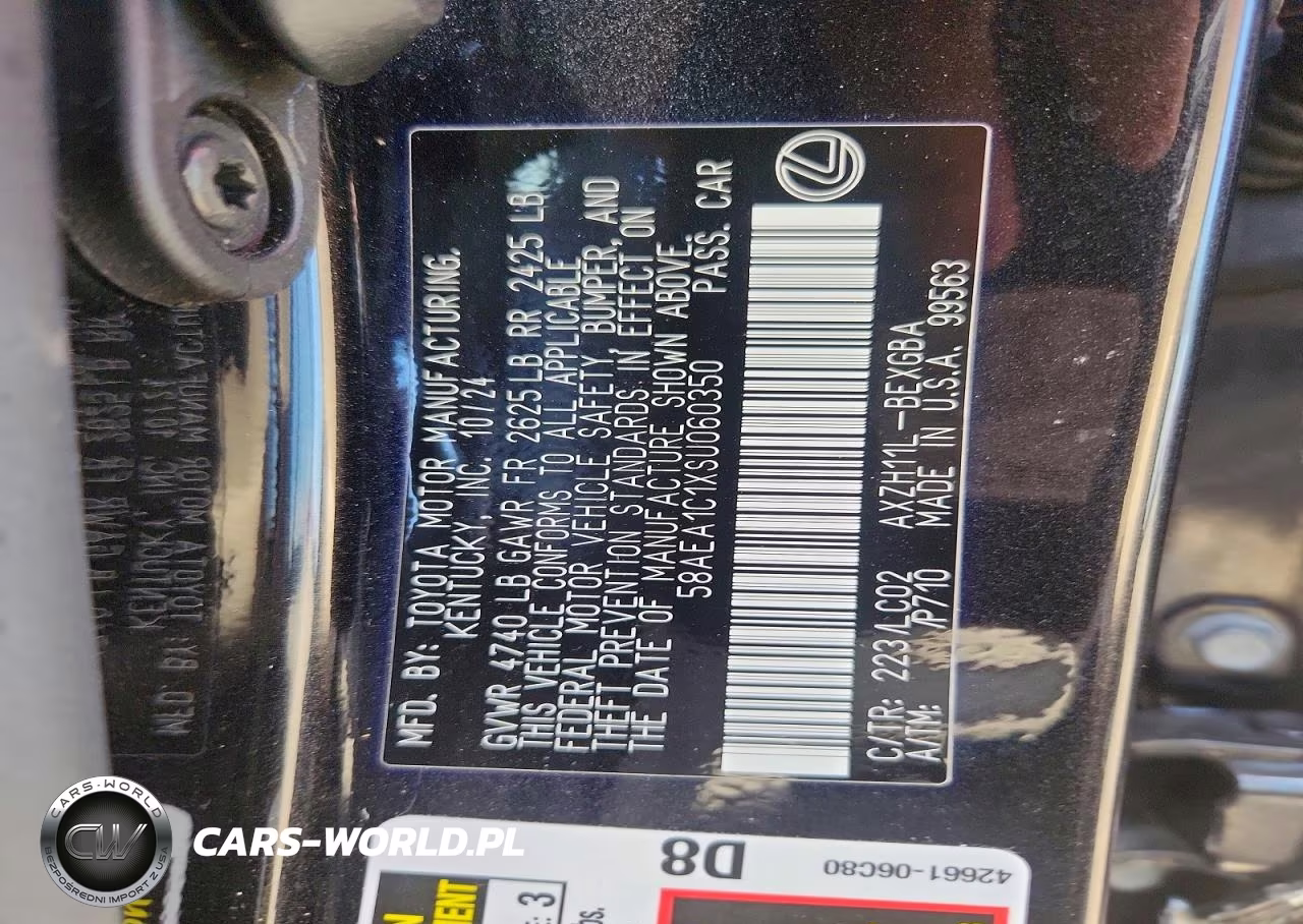 2025 Lexus Es 300H Luxury VIN:58AEA1C1XSU060350 - 12