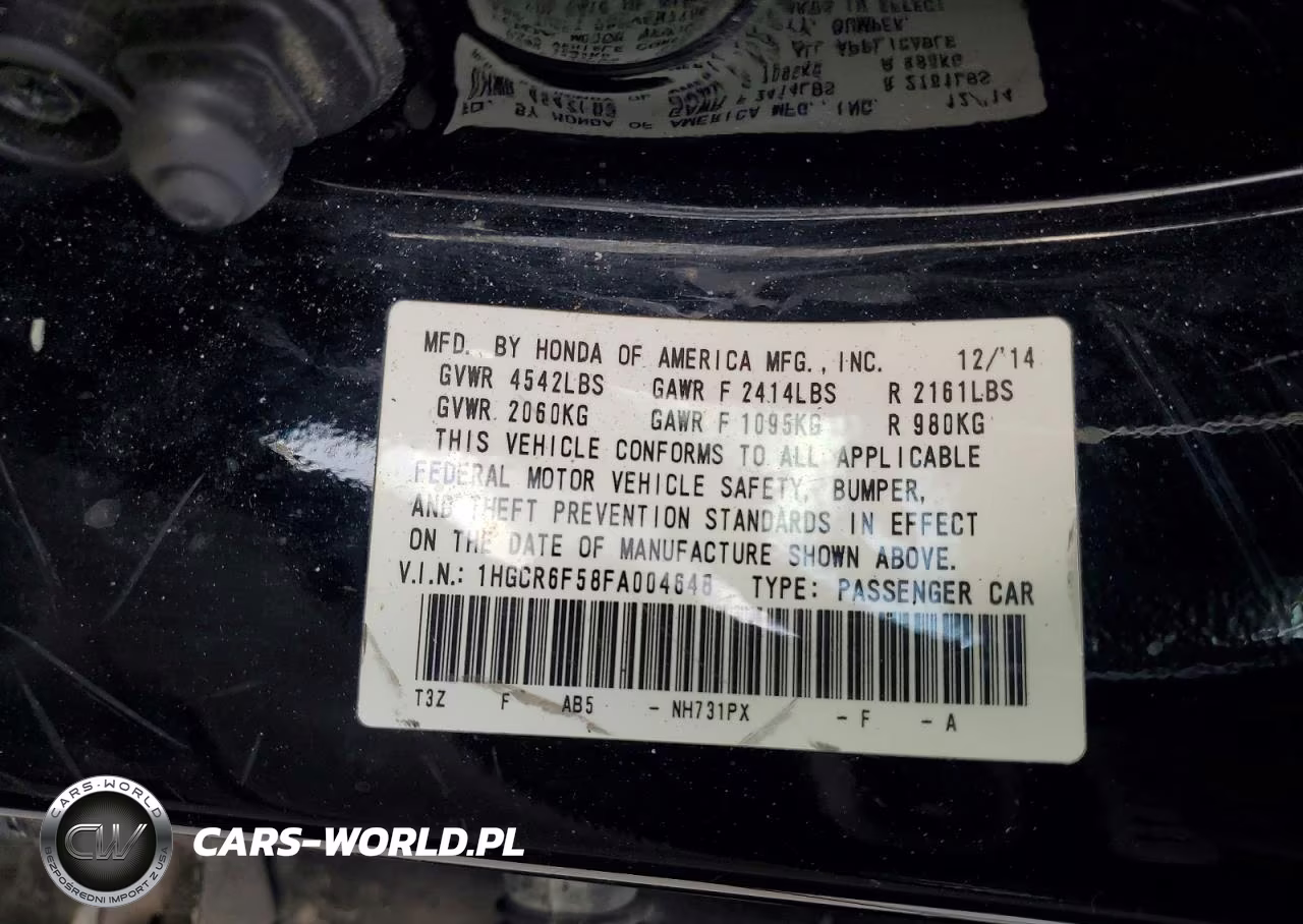 2015 Honda Accord Hybrid Exl VIN:1HGCR6F58FA004648 - 12