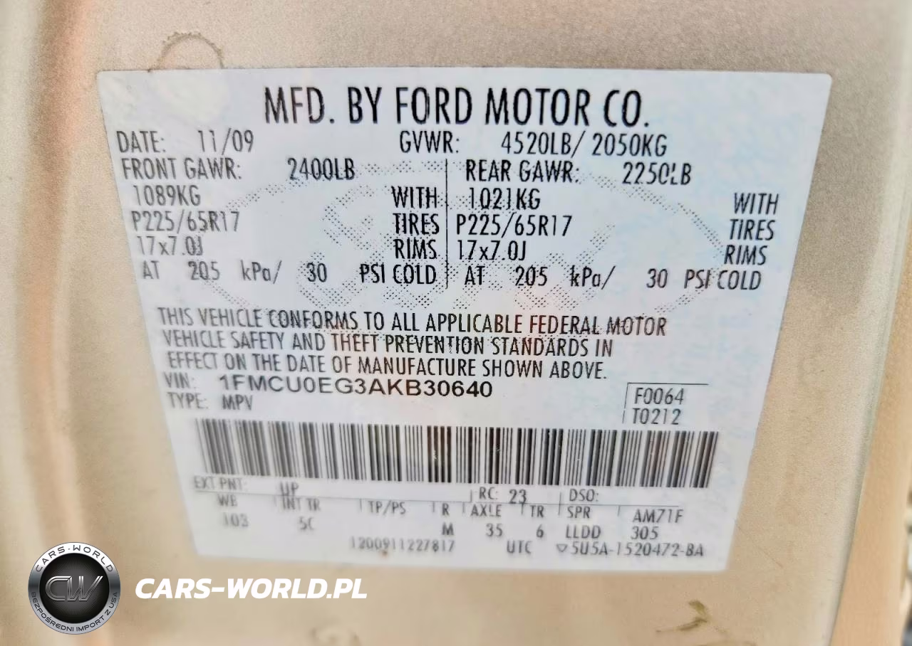2010 Ford Escape Limited VIN:1FMCU0EG3AKB30640 - 13
