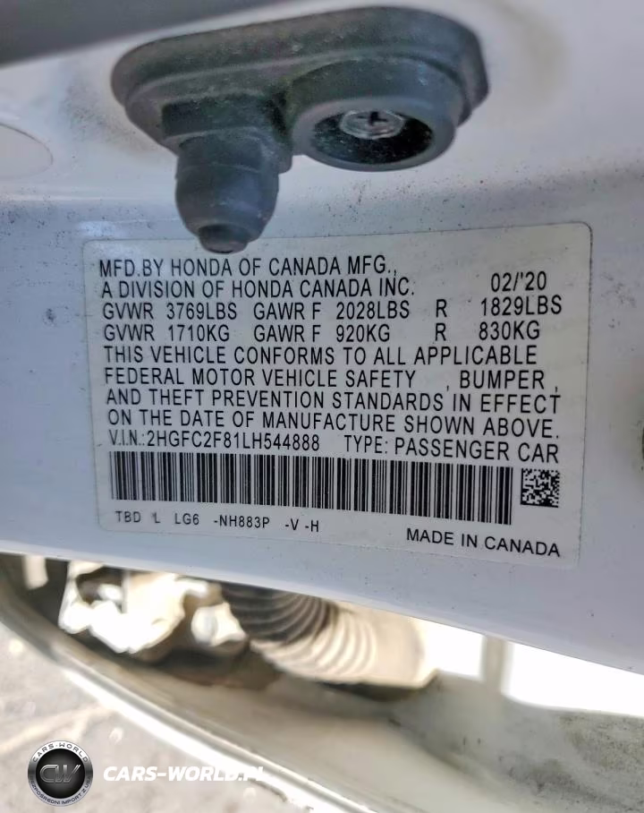 2020 Honda Civic Sport VIN:2HGFC2F81LH544888 - 12