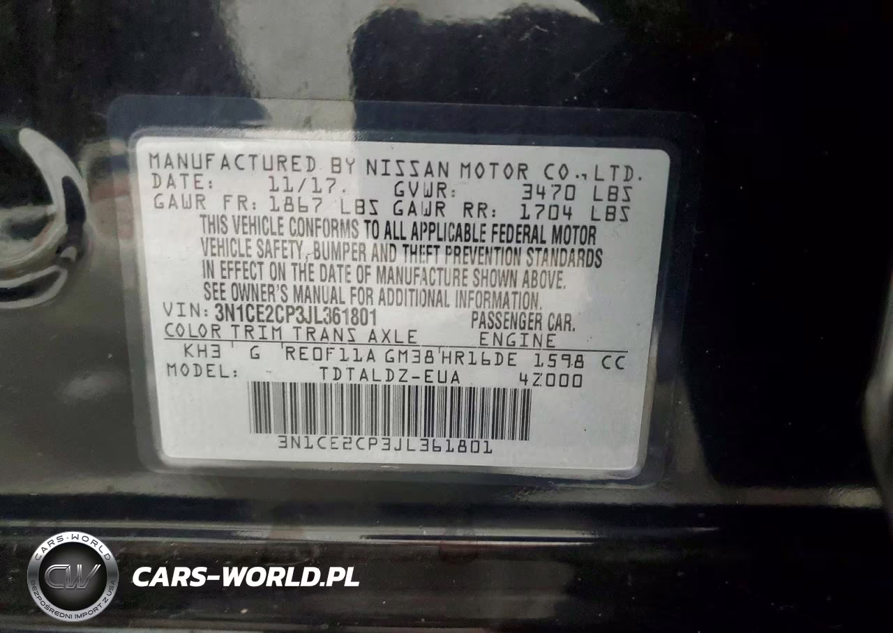 2018 Nissan Versa Note Sv VIN:3N1CE2CP3JL361801 - 12