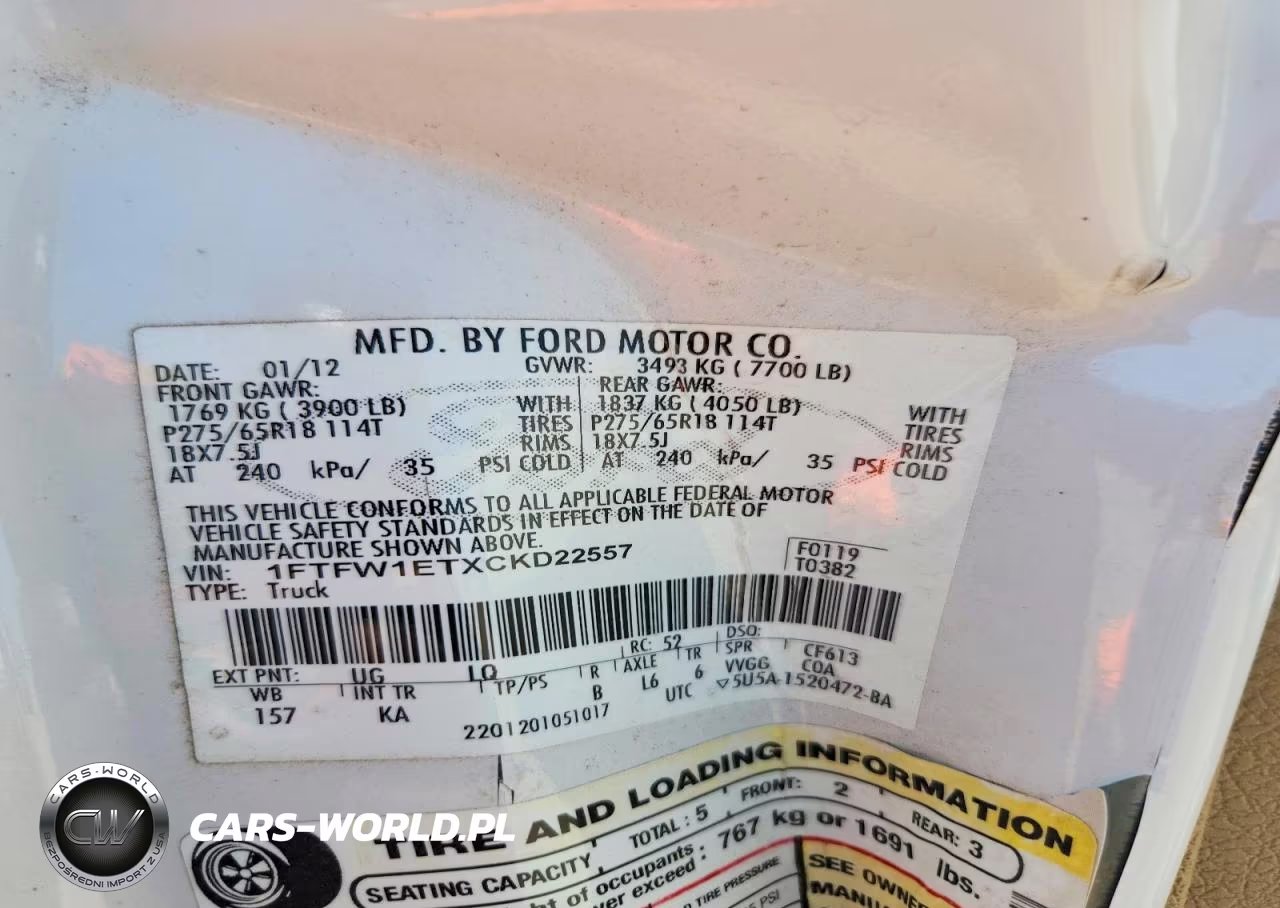 2012 Ford F150 Supercrew VIN:1FTFW1ETXCKD22557 - 12