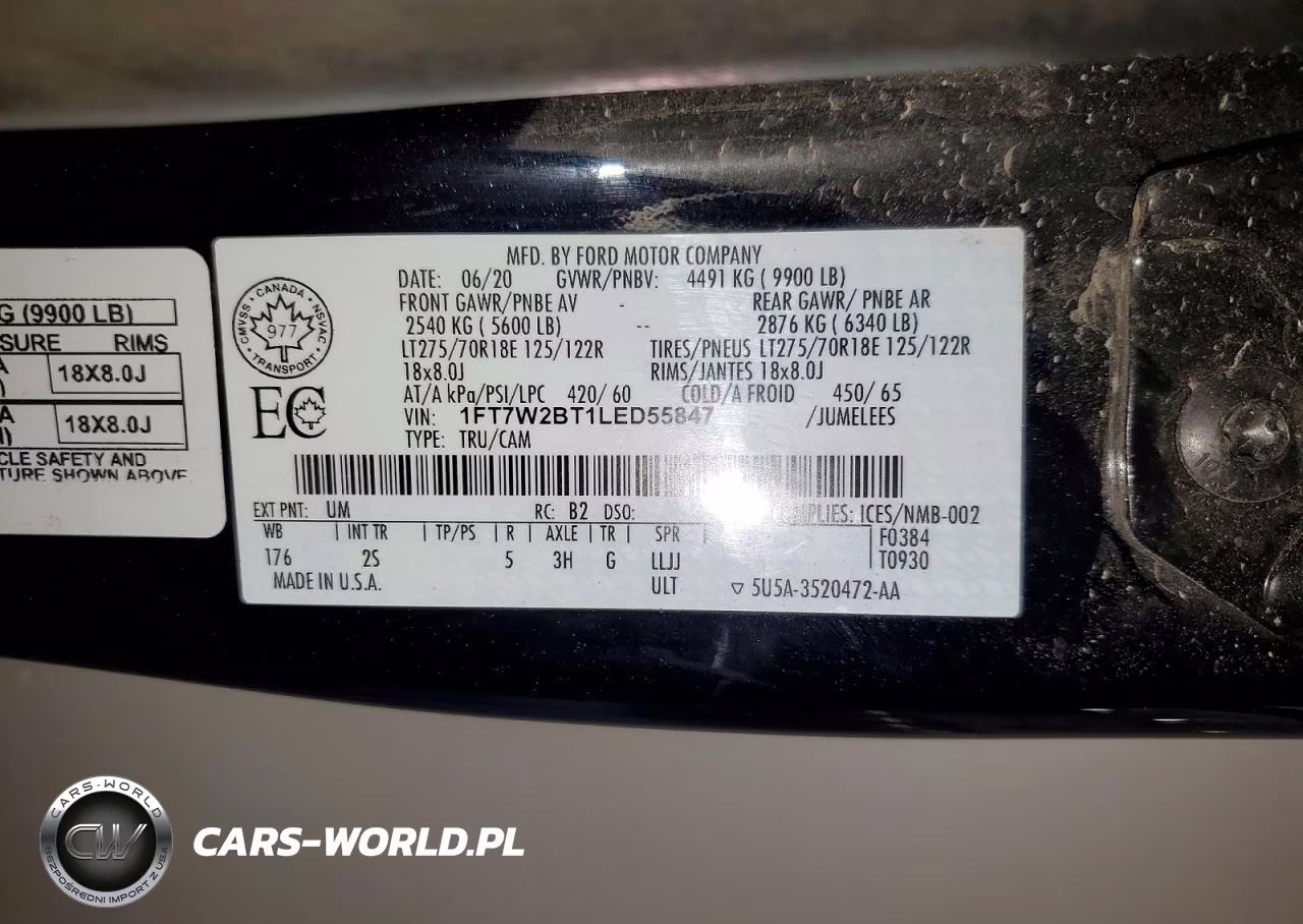 2020 Ford F250 Super Duty VIN:1FT7W2BT1LED55847 - 12