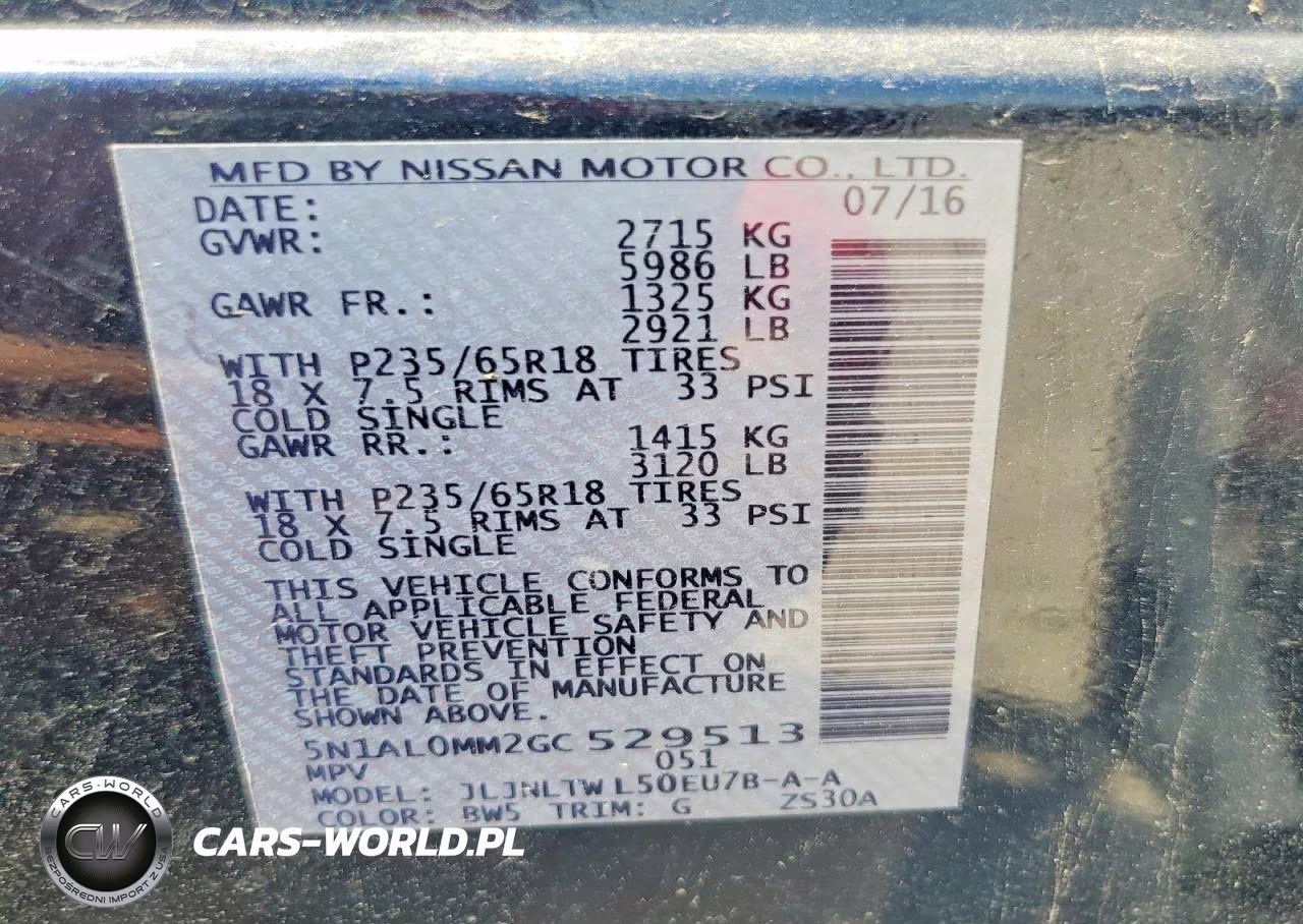 2016 Infiniti Qx60 Base VIN:5N1AL0MM2GC529513 - 13