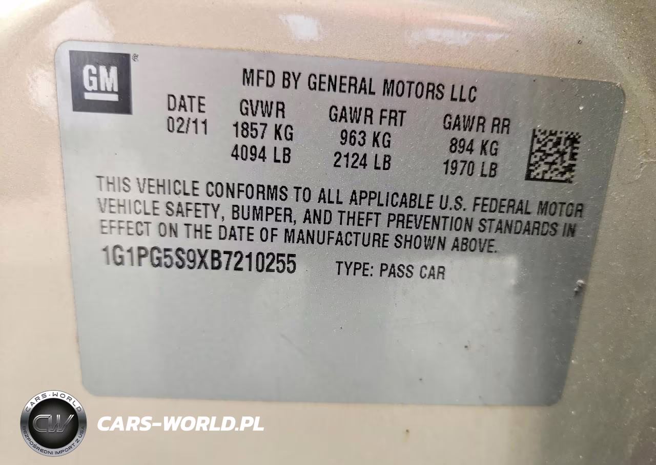 2011 Chevrolet Cruze Lt VIN:1G1PG5S9XB7210255 - 12