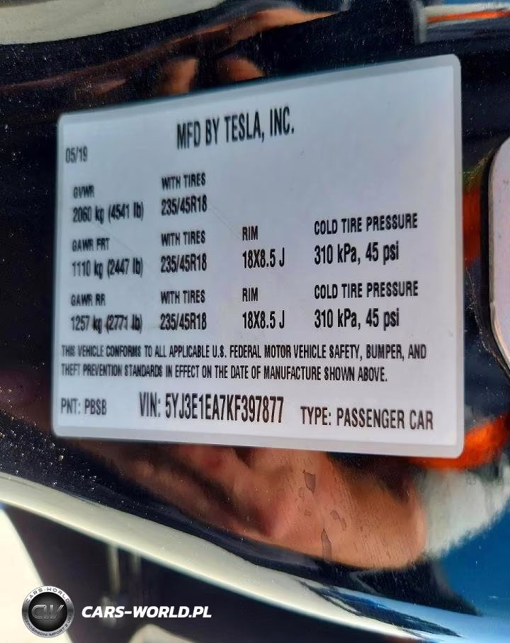 2019 Tesla Model 3 VIN:5YJ3E1EA7KF397877 - 12