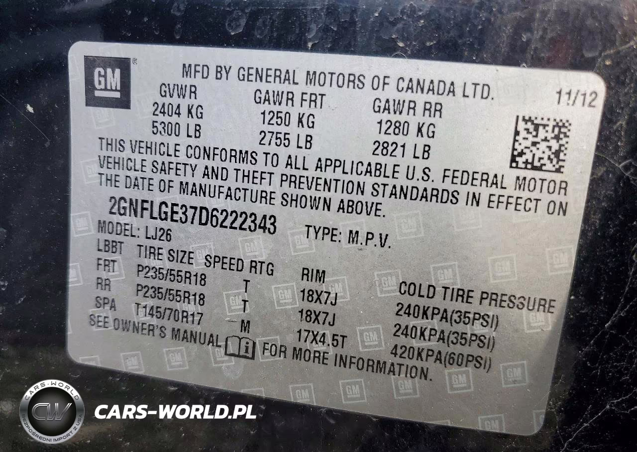 2013 Chevrolet Equinox Ltz VIN:2GNFLGE37D6222343 - 12