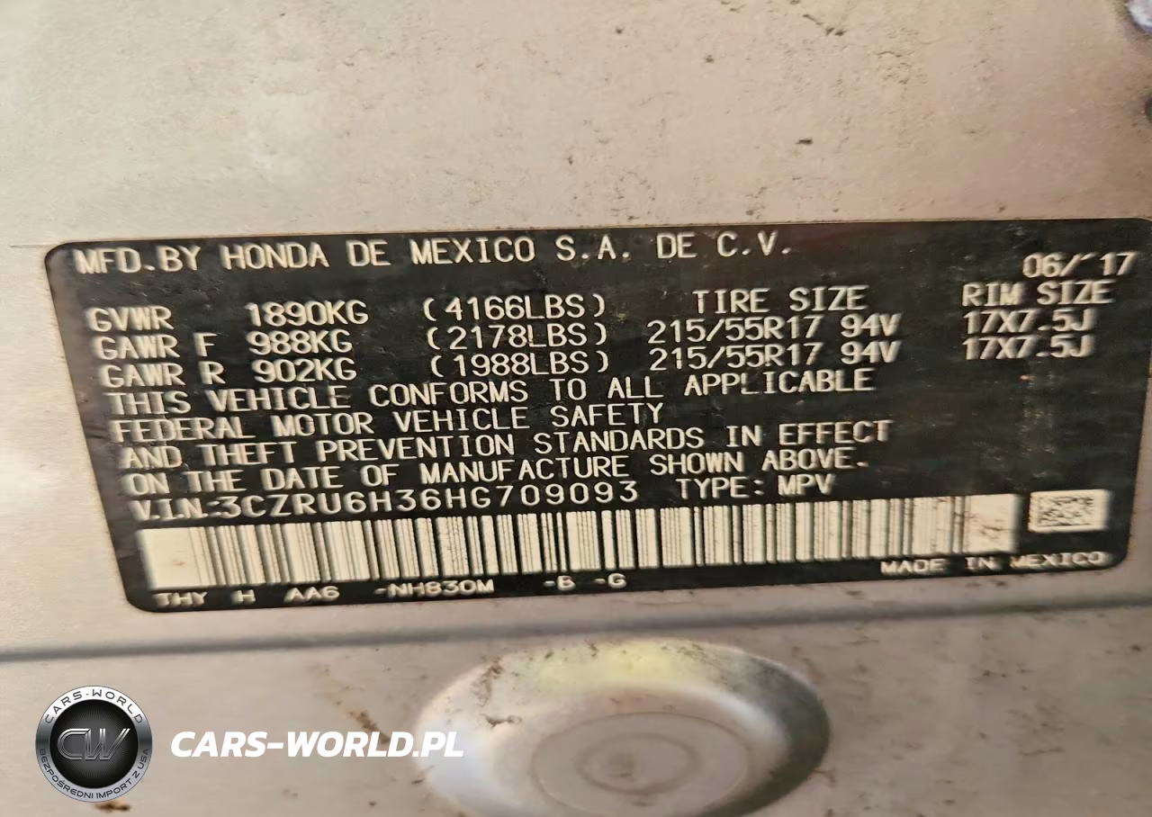 2017 Honda Hr-V Lx VIN:3CZRU6H36HG709093 - 14