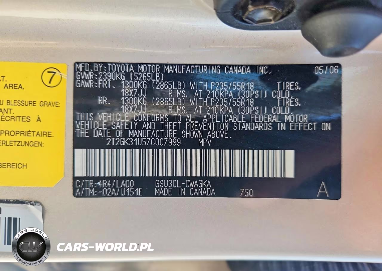 2007 Lexus Rx 350 VIN:2T2GK31U57C007999 - 13