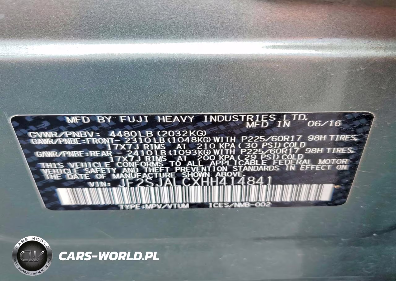 2017 Subaru Forester 2.5I Limited VIN:JF2SJALCXHH414841 - 14