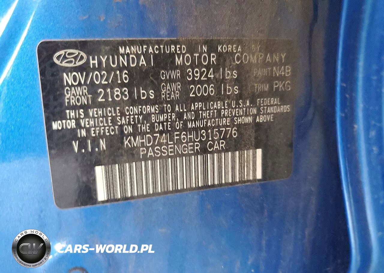 2017 Hyundai Elantra Se VIN:KMHD74LF6HU315776 - 13