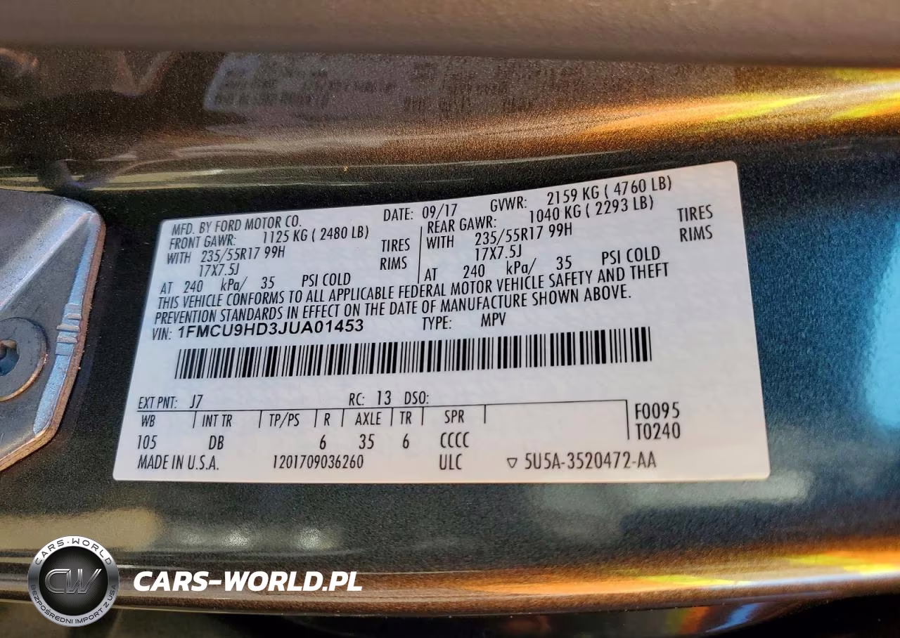 2018 Ford Escape Sel VIN:1FMCU9HD3JUA01453 - 13